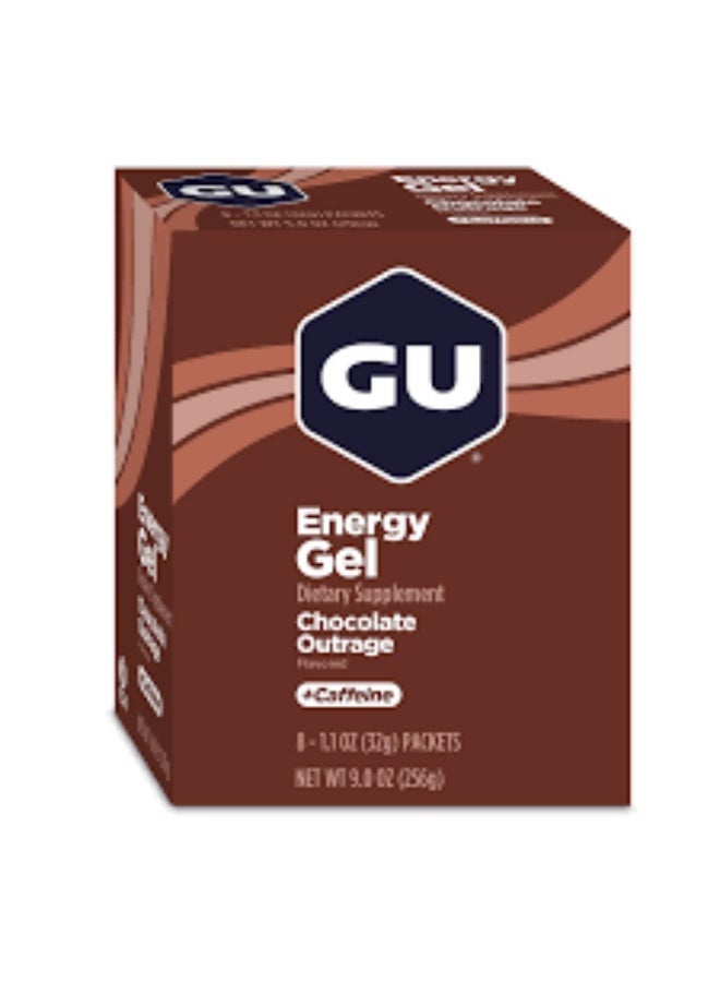 GU Chocolate Outrage Naturally Flavored, Energy Gel, 8 Packets each 1.1 oz (32g) - Image 1
